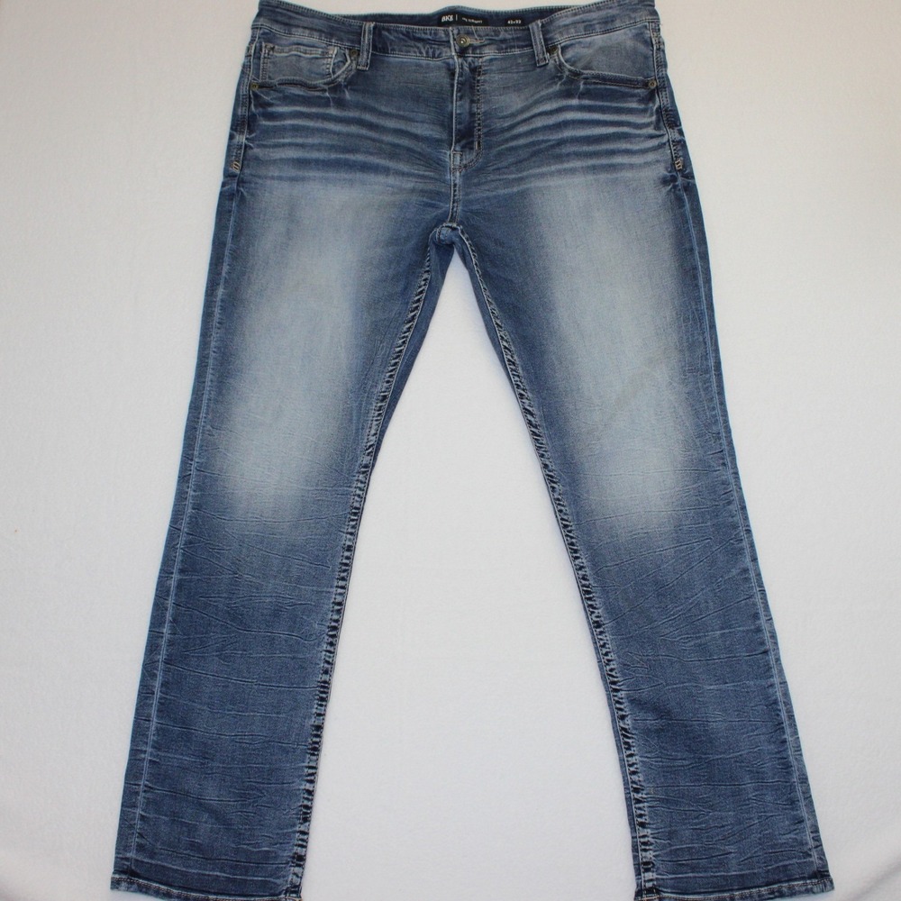 BKE Jake Straight Jeans Mens 42x32 (ACTUAL 42x30.5) Medium Wash Stretch Denim